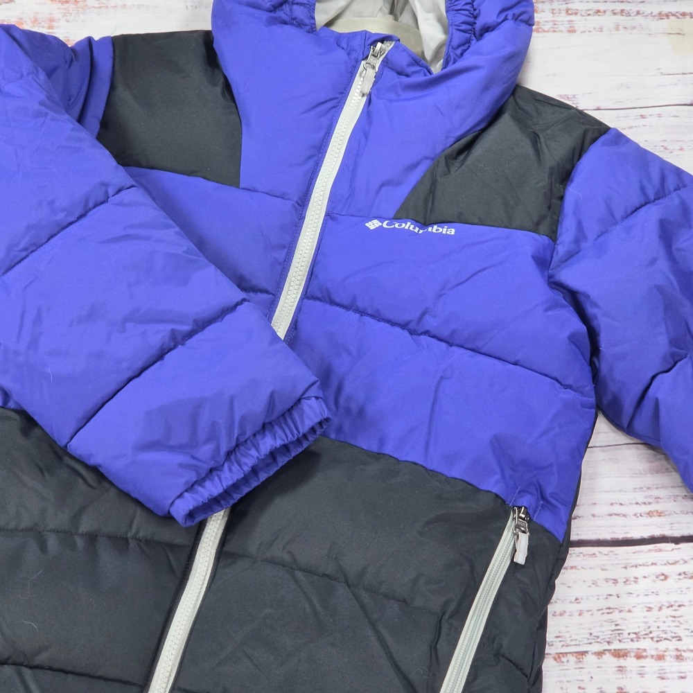 Columbia Puffer Jacket Kids Size M 10/12 Purple Excellent Insulated Ski Coat
